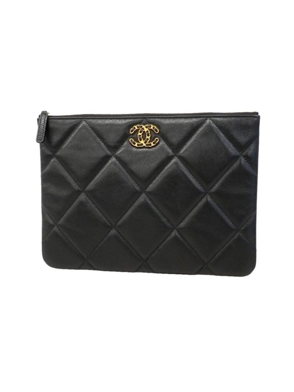 Chanel Clutch Chanel 19 Lambskin Black Gold